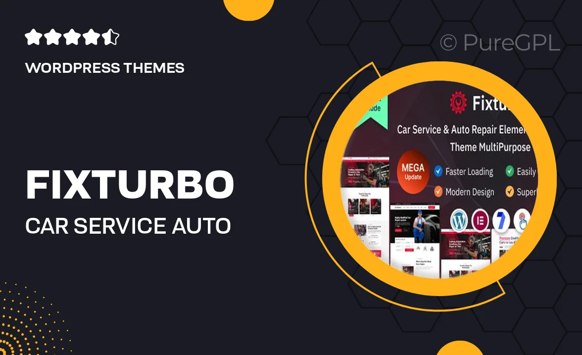 Fixturbo – Car Service & Auto Repair Elementor WordPress Theme MultiPurpose