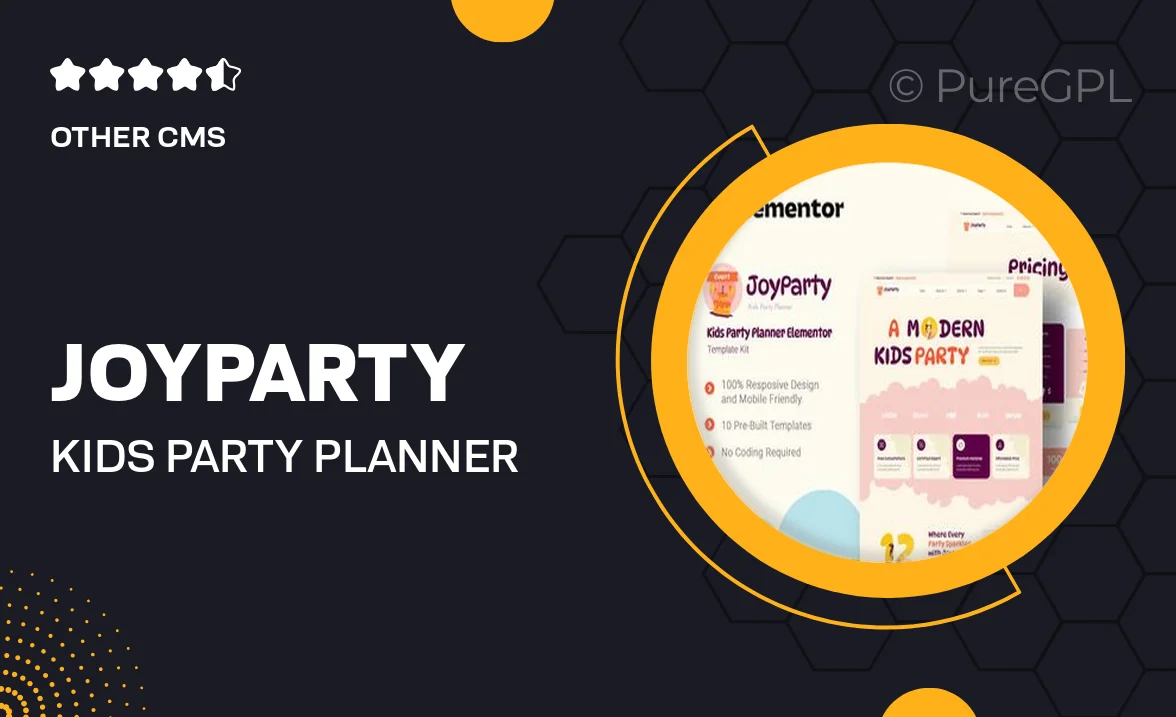 JoyParty – Kids Party Planner Elementor Template Kit