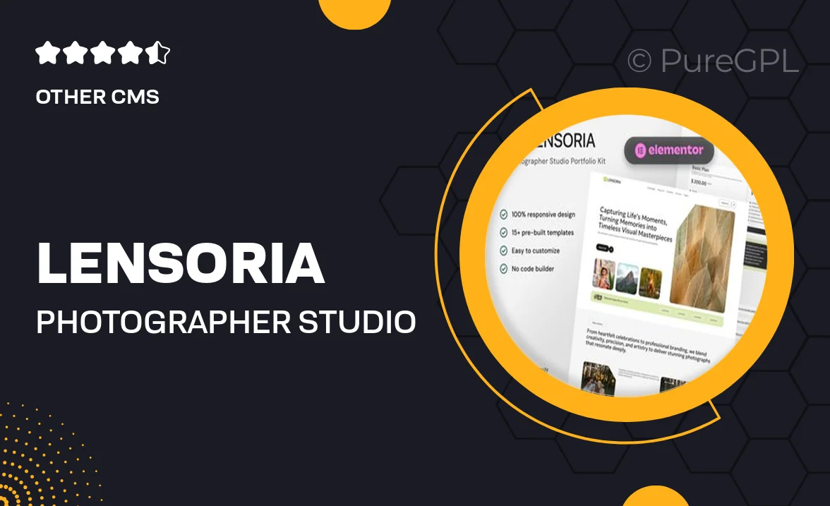 Lensoria – Photographer Studio Portfolio Elementor Template Kit