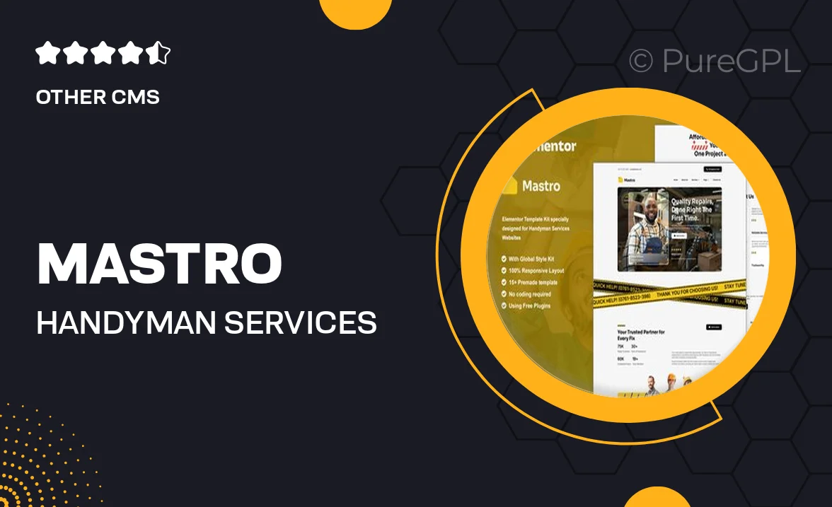 Mastro – Handyman Services Elementor Template Kit