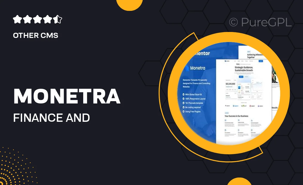 Monetra – Finance and Consulting Elementor Template Kit