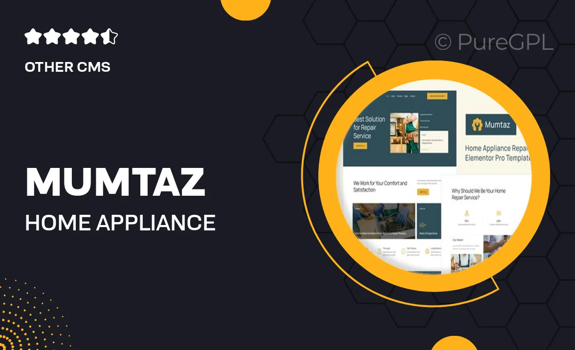 Mumtaz – Home Appliance Repair Elementor Pro Template Kit