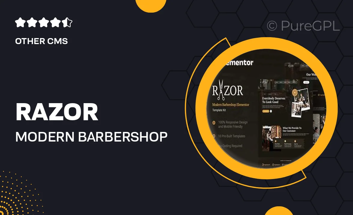 Razor – Modern Barbershop Elementor Template Kit