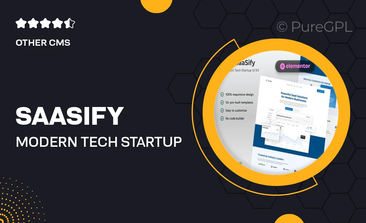 SaaSify – Modern Tech Startup Elementor Template Kit