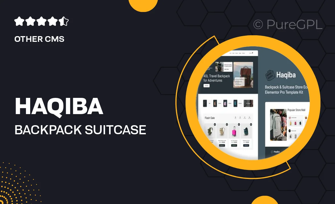 Haqiba – Backpack & Suitcase Store Ecommerce Elementor Pro Template Kit