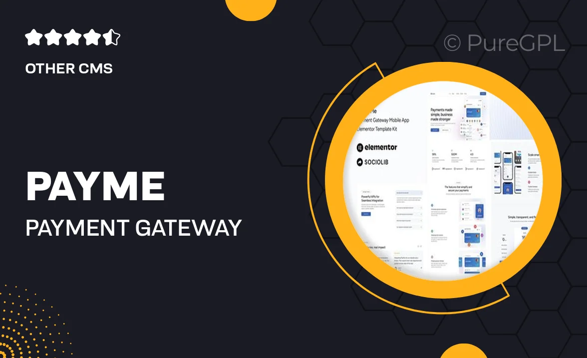 PayMe – Payment Gateway Mobile App Elementor Template Kit