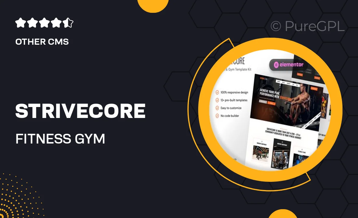 StriveCore – Fitness & Gym Elementor Template Kit