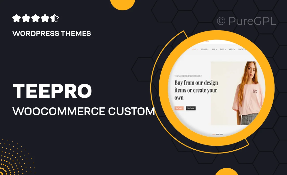 TEEPRO – Woocommerce Custom T-Shirt Designer WordPress Theme