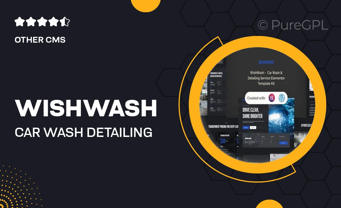 WishWash –  Car Wash & Detailing Service Elementor Template Kit