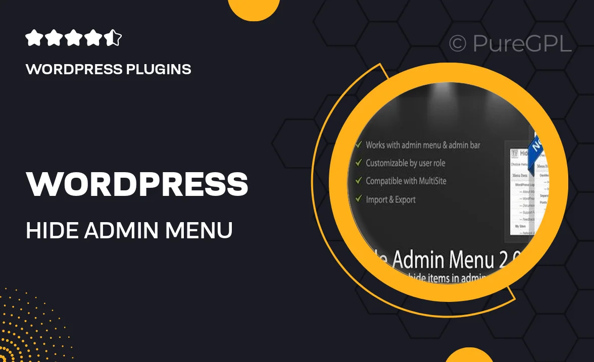 WordPress Hide Admin Menu Plugin