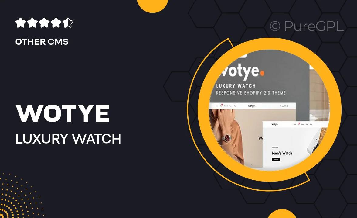 Wotye – Luxury Watch Shopify 2.0 Theme