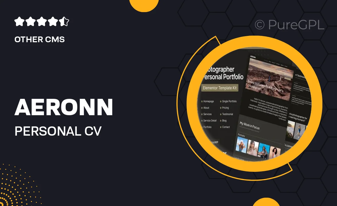 Aeronn – Personal CV Elementor Pro Template Kit