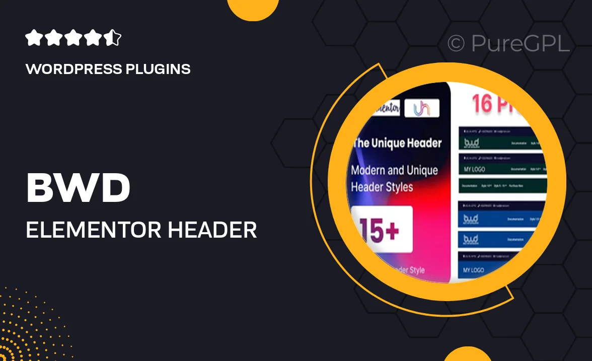 BWD Elementor Header Addon For WordPress