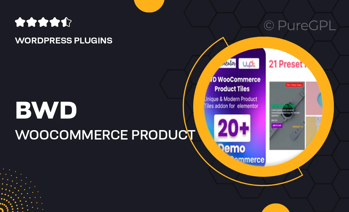 BWD WooCommerce Product Tiles Addon For Elementor