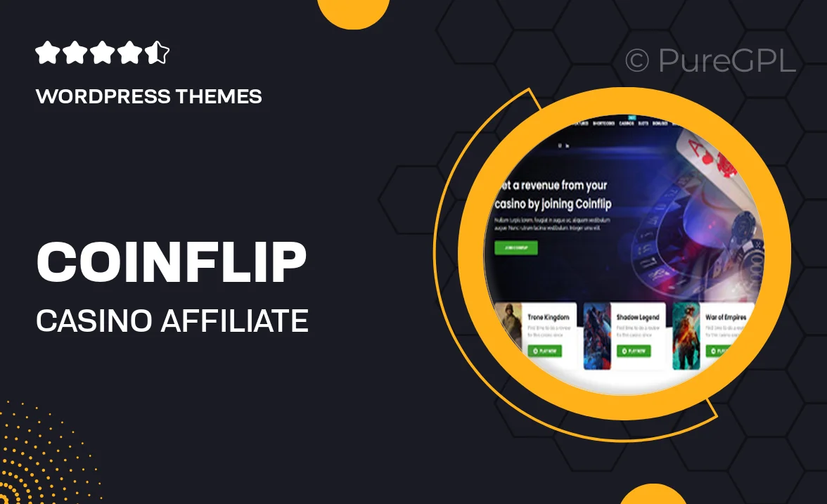 Coinflip – Casino Affiliate & Gambling WordPress Theme