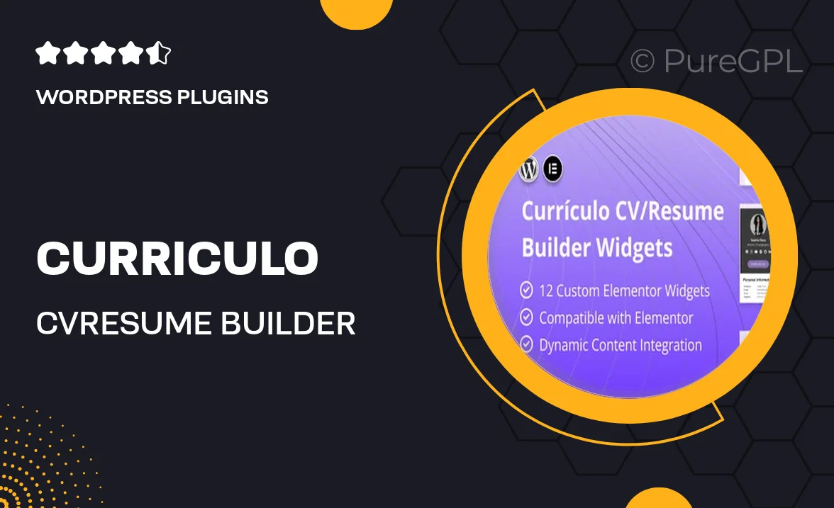 Curriculo – CV/Resume Builder Elementor Widgets