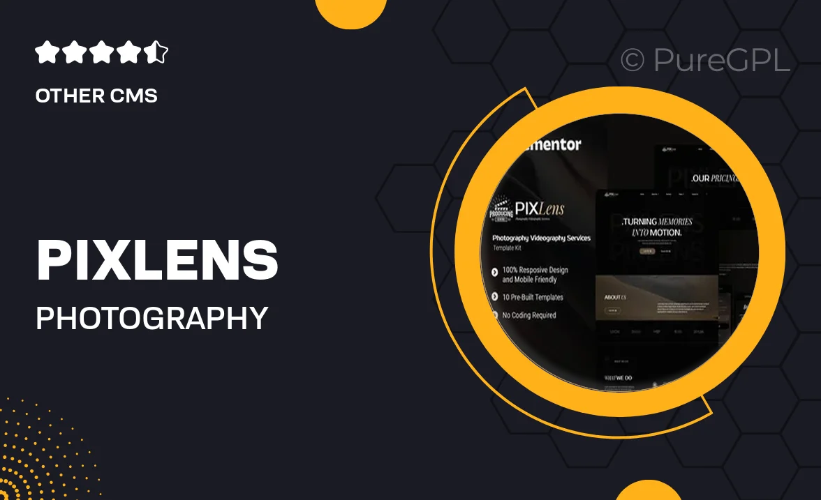 Pixlens – Photography Videography Services Elementor Template Kit