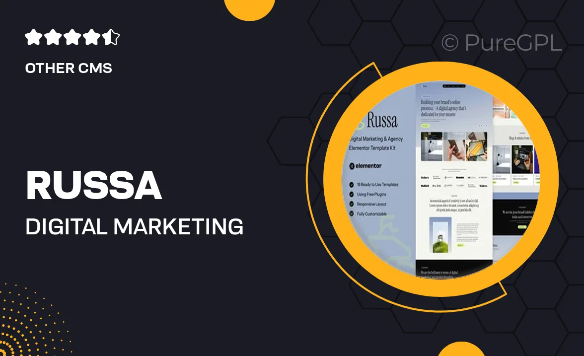 Russa – Digital Marketing & Agency Elementor Template Kit