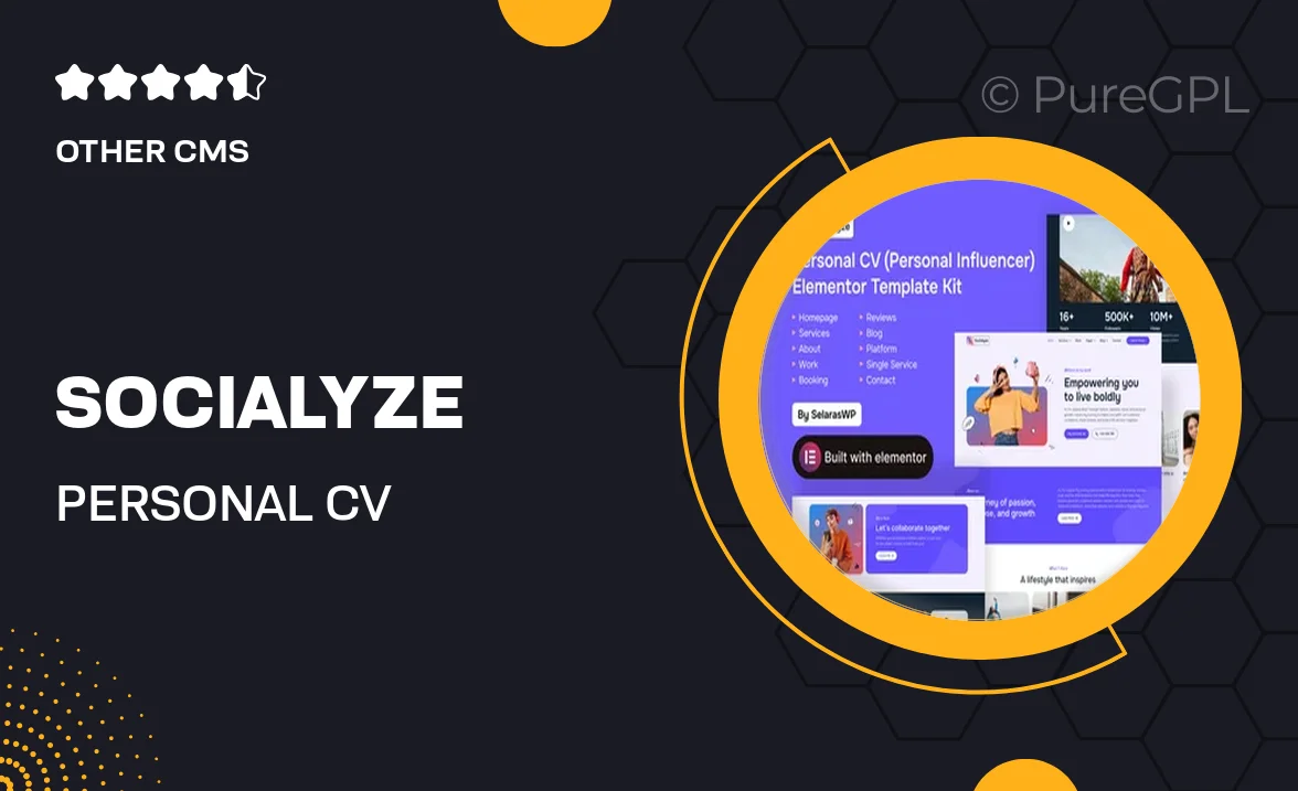 Socialyze – Personal CV Elementor Pro Template Kit