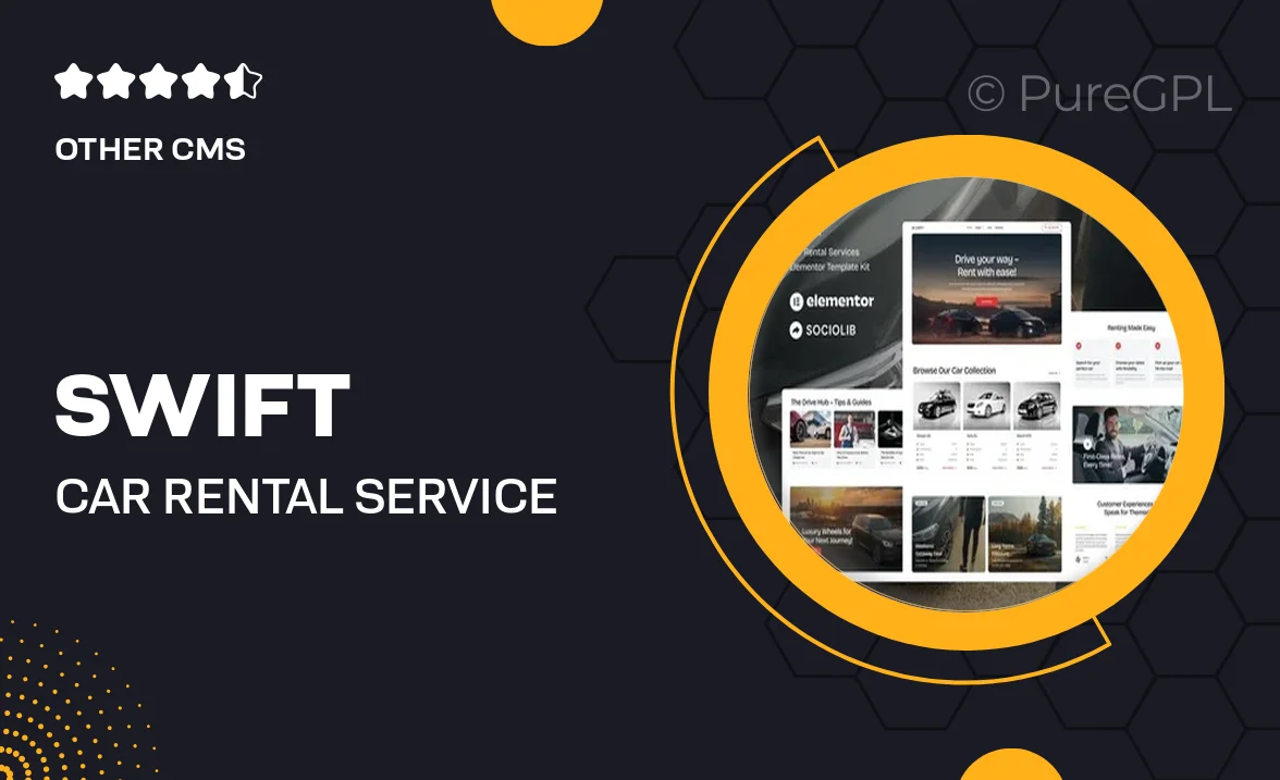 Swift – Car Rental Service Elementor Template Kit