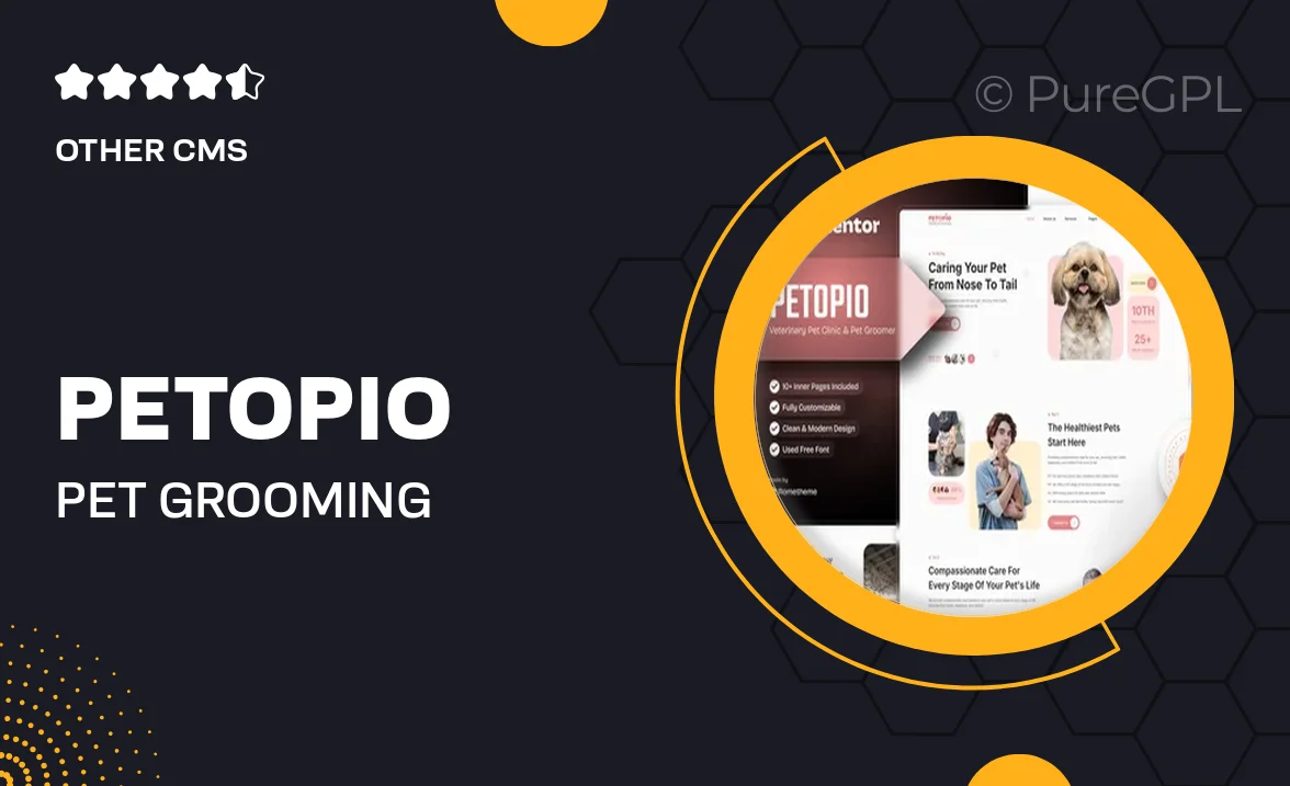 Petopio – Pet Grooming & Vetenary Elementor Template Kit