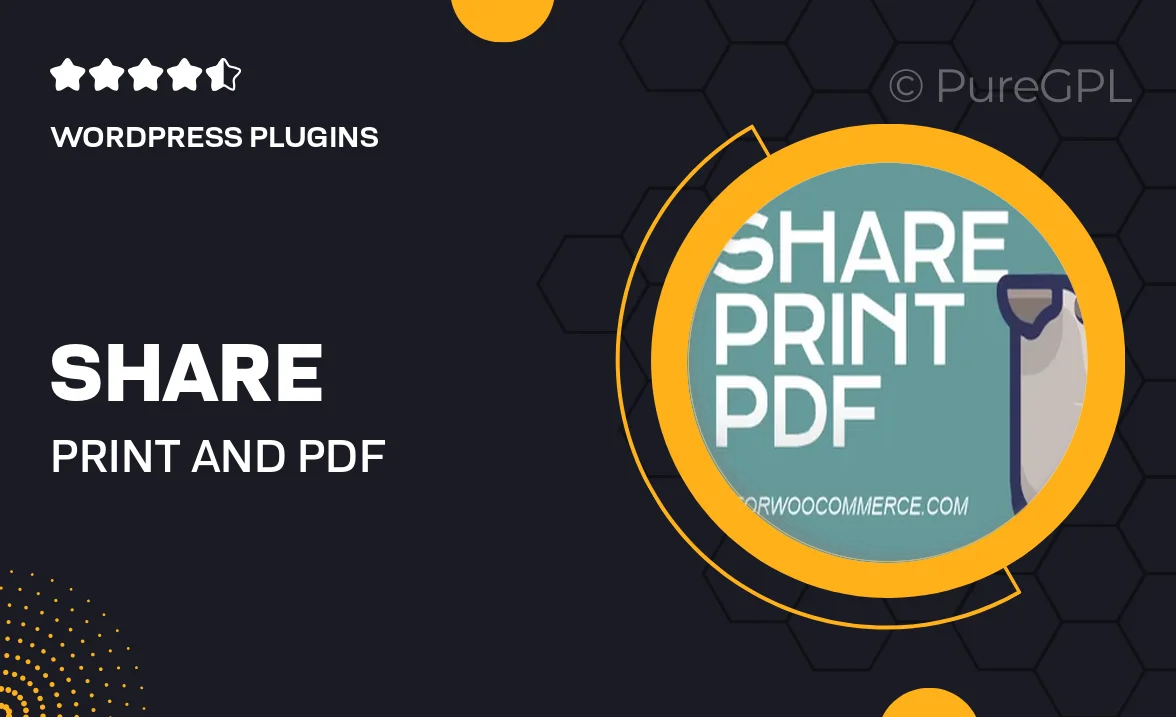 Share, Print and PDF Products for WooCommercee