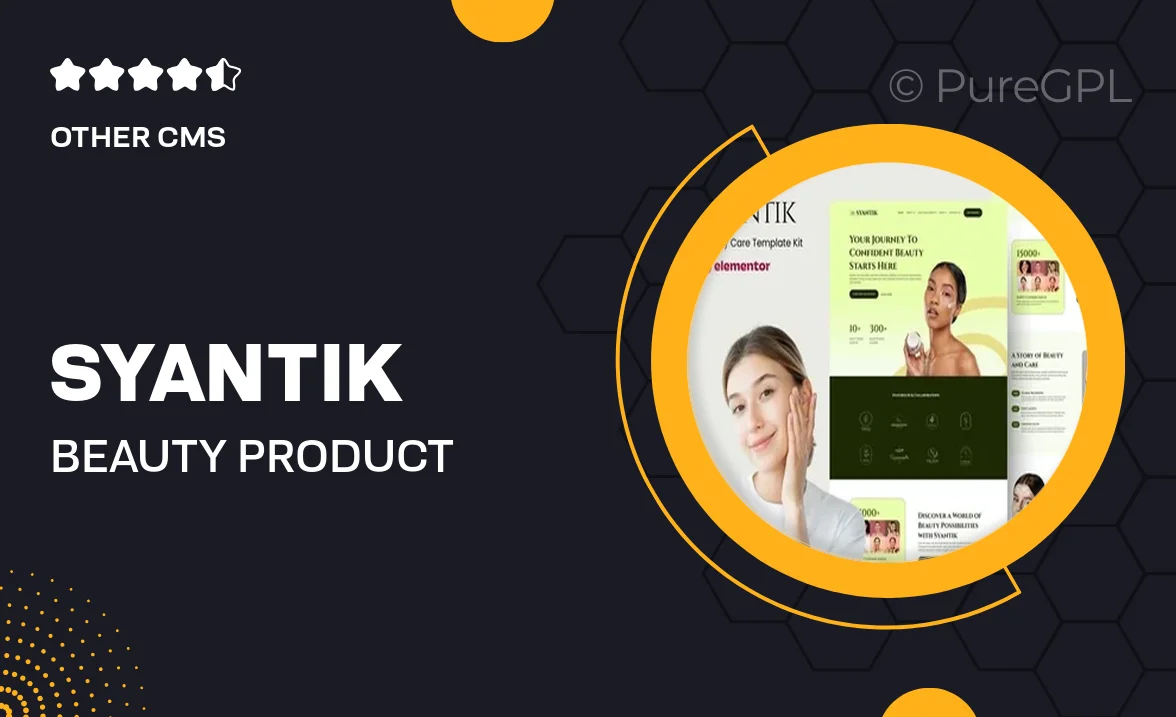 Syantik – Beauty Product Elementor Template Kit