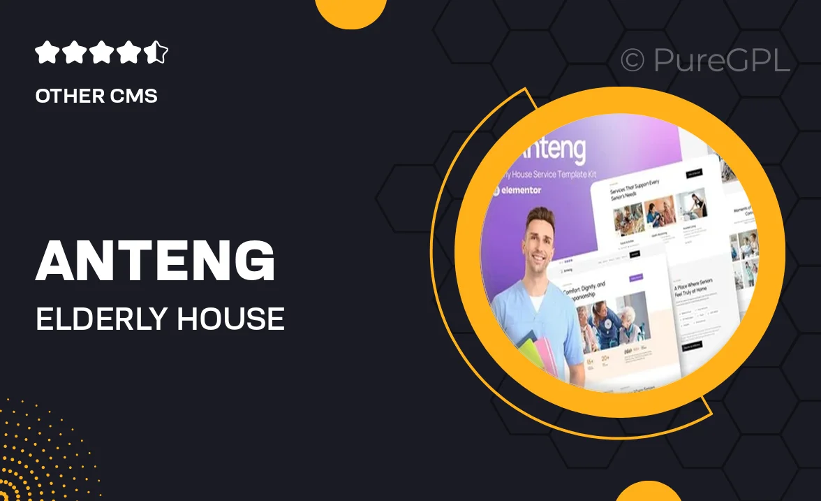 Anteng – Elderly House Service Elementor Kit Template