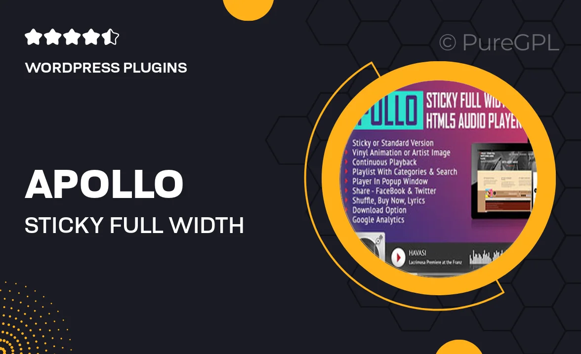 Apollo – Sticky Full Width HTML5 Audio Player – Elementor Widget Addon