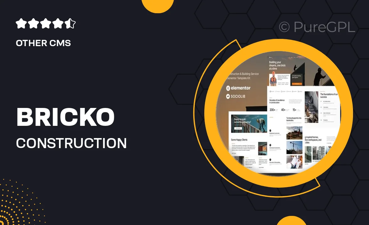 Bricko – Construction & Building Service Elementor Template Kit