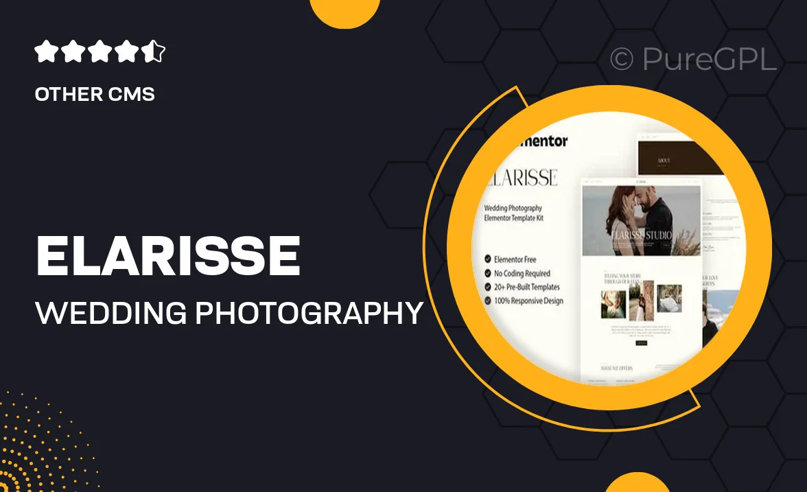Elarisse – Wedding Photography Elementor Template Kit