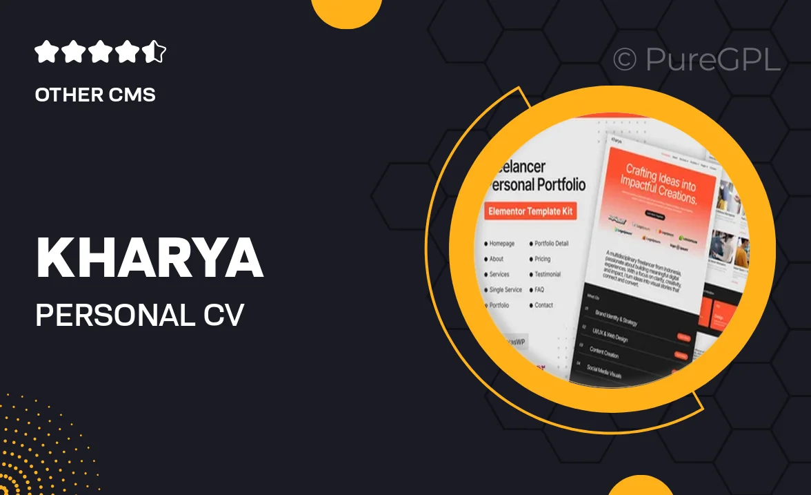 Kharya – Personal CV Freelancer Elementor Template Kit