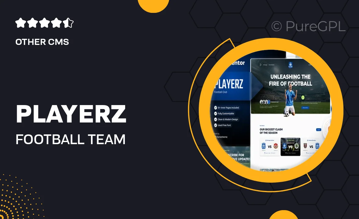 Playerz – Football Team & Sports Club Elementor Template Kit