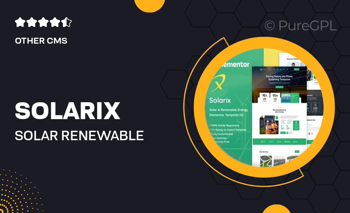 Solarix – Solar & Renewable Energy Elementor Template Kit