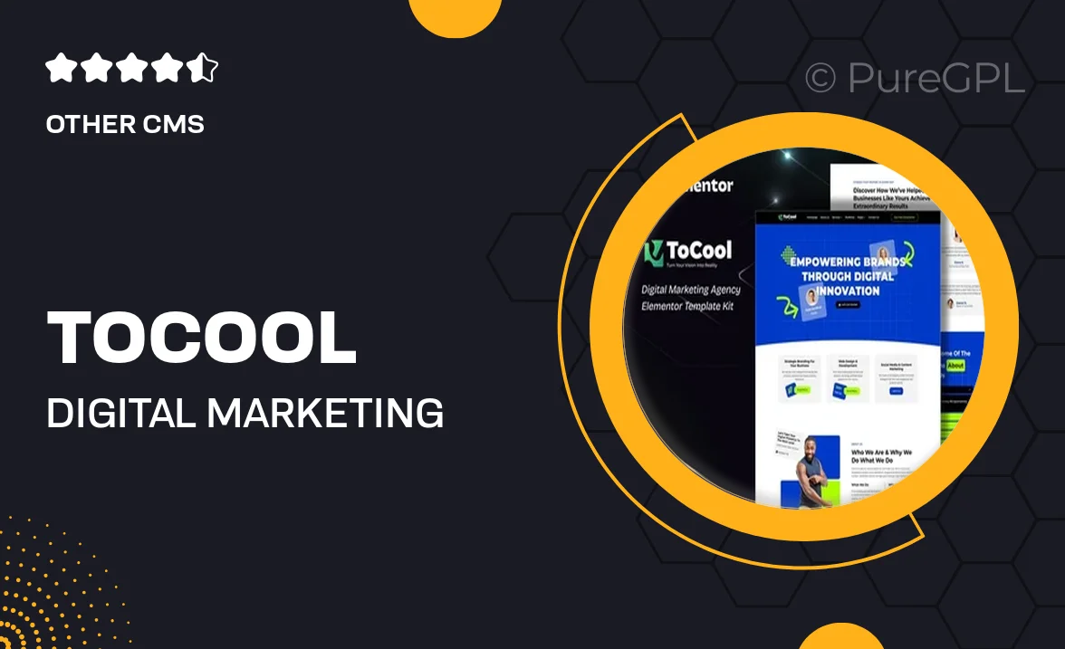 Tocool – Digital Marketing Agency Elementor Template Kit