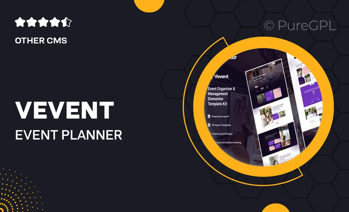 Vevent – Event Planner & Organizer Elementor Template Kit