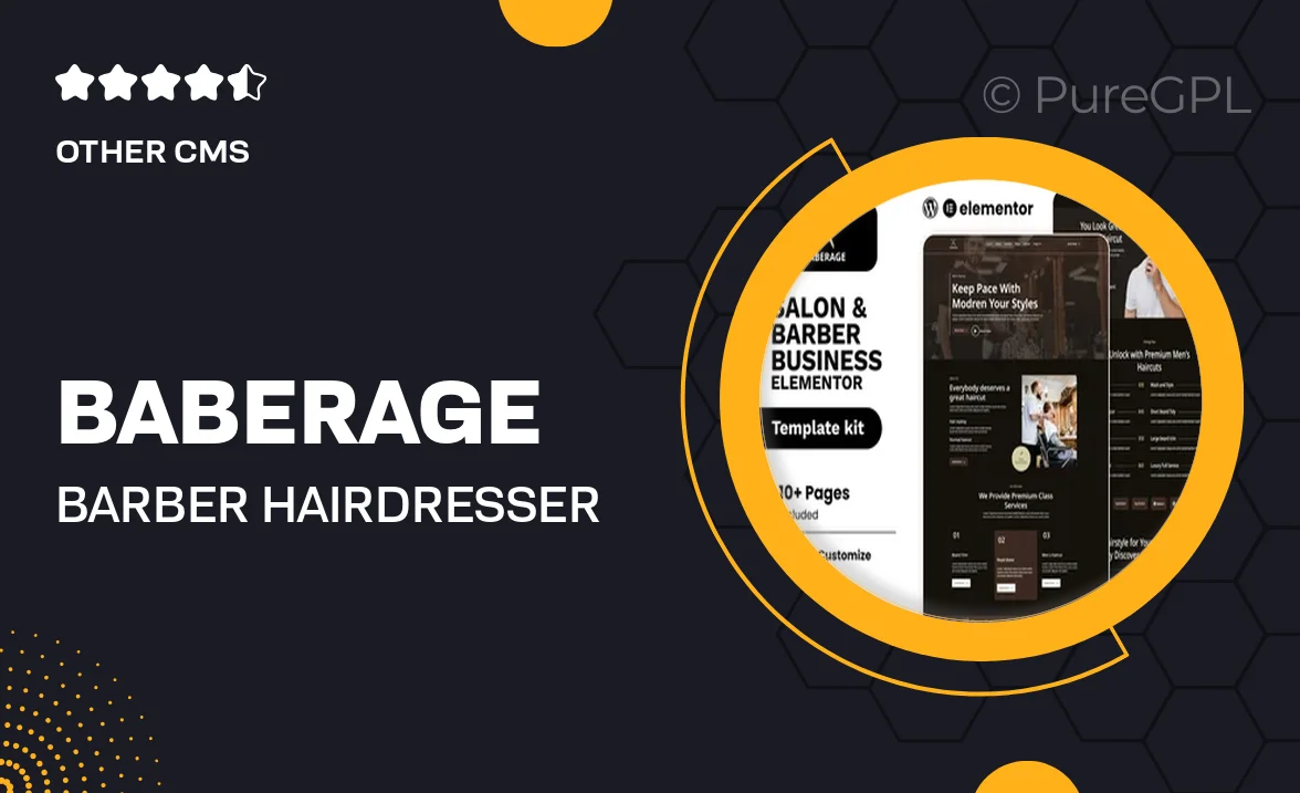 Baberage – Barber & Hairdresser Shop Elementor Template Kit