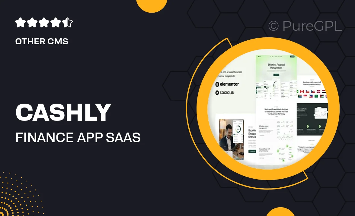 Cashly – Finance App & SaaS Showcase Elementor Template Kit