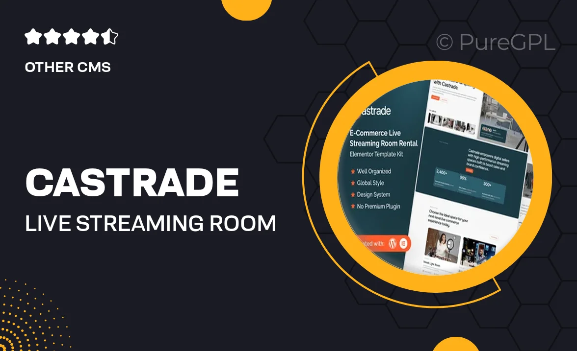 Castrade – Live Streaming Room Rental Elementor Template Kit