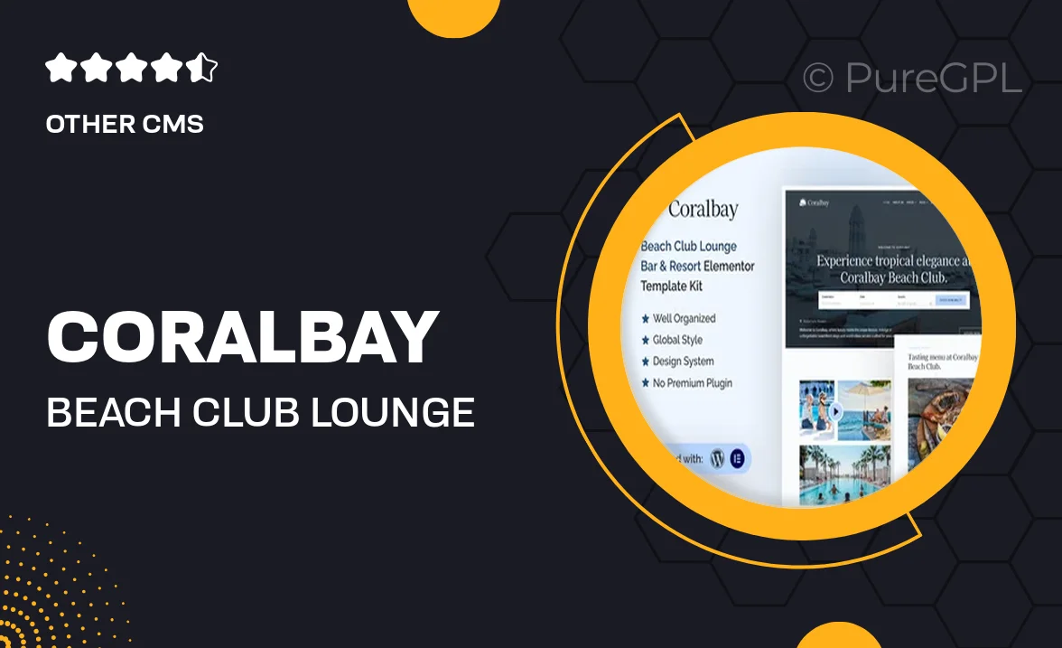 Coralbay – Beach Club Lounge Bar & Resort Elementor Template Kit