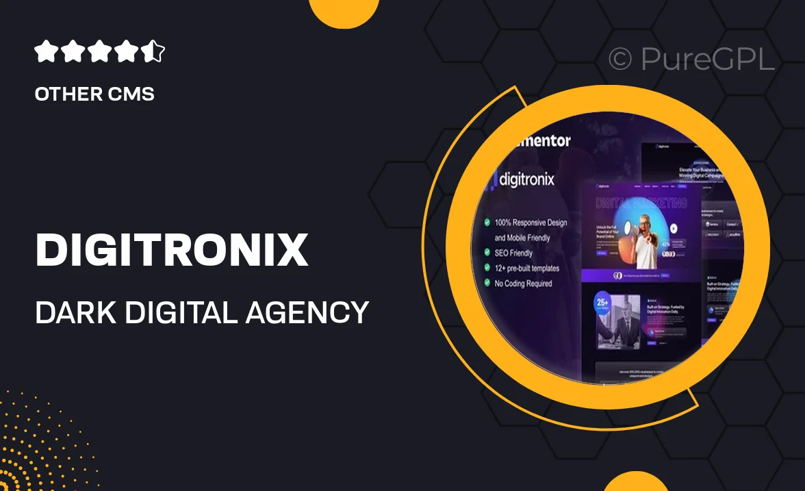 Digitronix – Dark Digital Agency Elementor Pro Template Kit