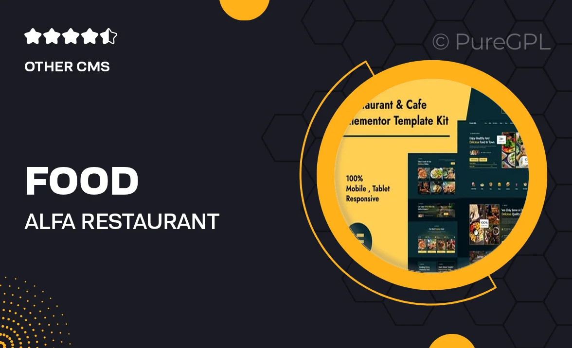 Food Alfa – Restaurant & Cafe Elementor Pro Template Kit