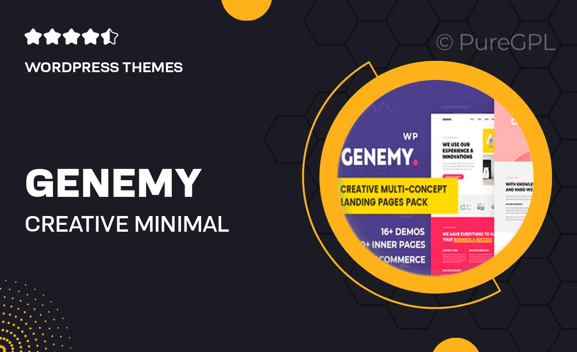 Genemy – Creative Minimal Landing Page Builder for Digital Startup Design Studio Agency in Marketing