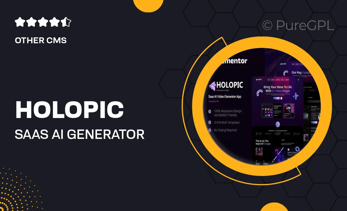 Holopic – Saas AI Generator App Elementor Template Kit