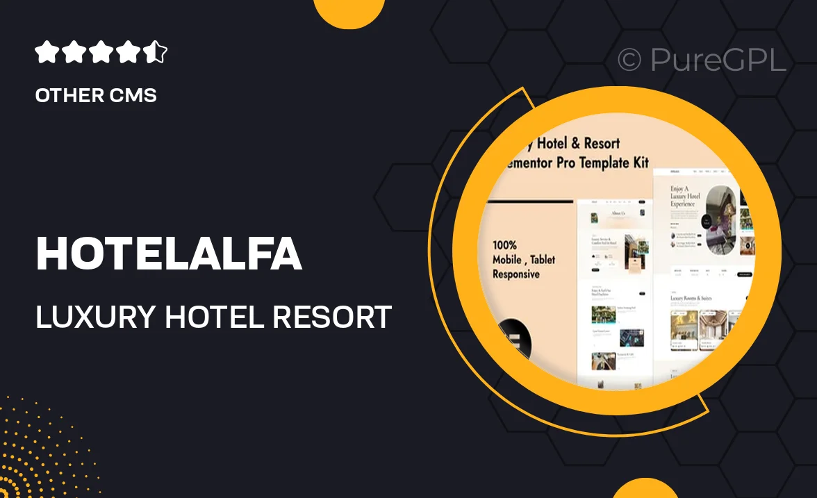 HotelAlfa – Luxury Hotel & Resort Elementor Pro Template Kit