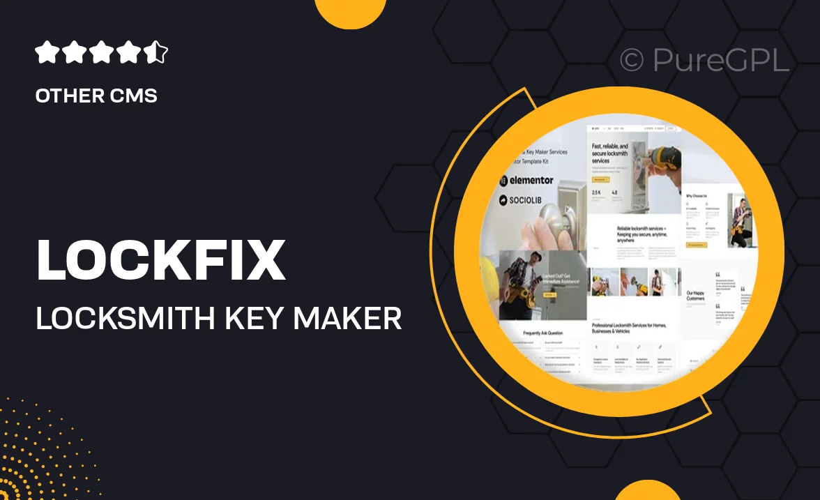 LockFix – Locksmith & Key Maker Service Elementor Template Kit