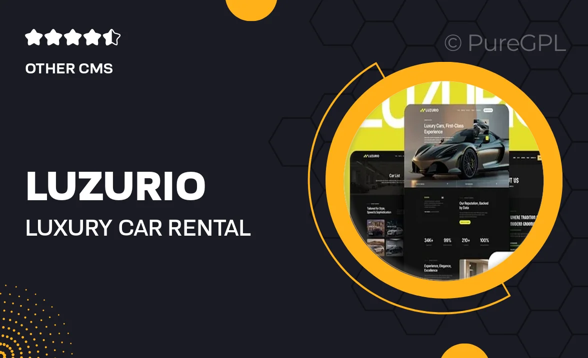 Luzurio – Luxury Car Rental Elementor Template Kit