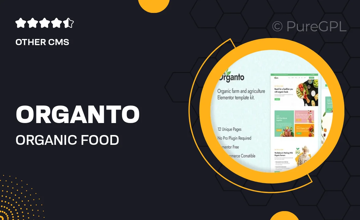 Organto – Organic Food Elementor Template Kit