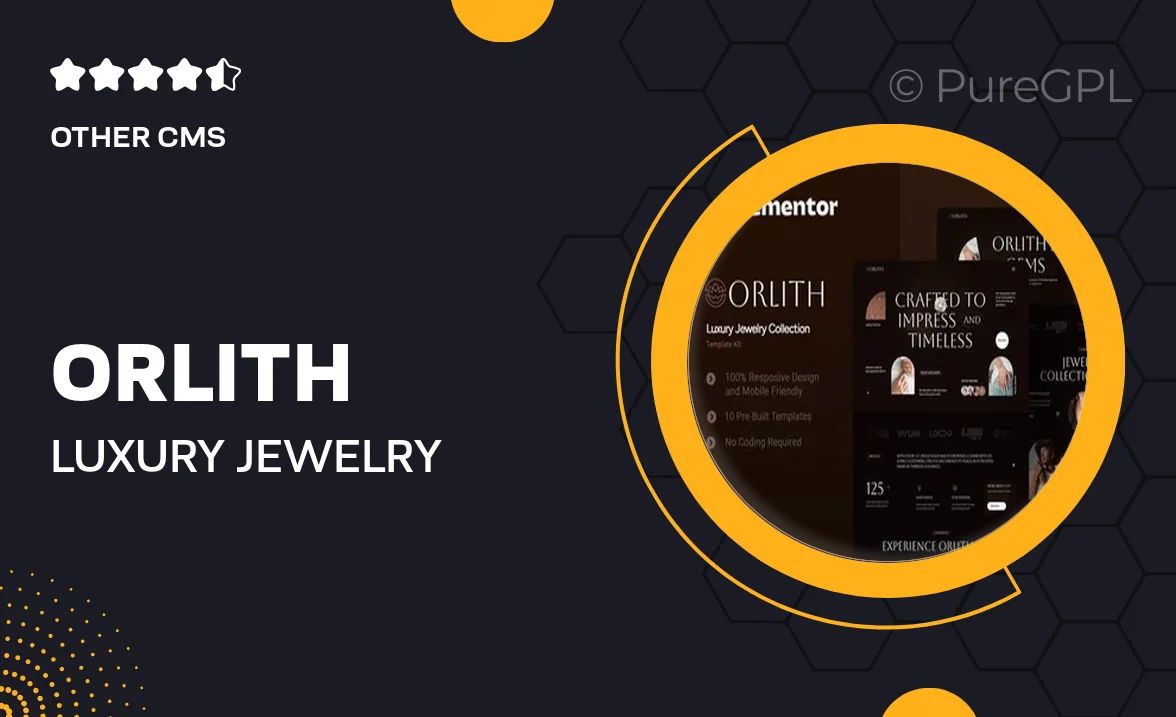 Orlith – Luxury Jewelry Collection Elementor Template Kit