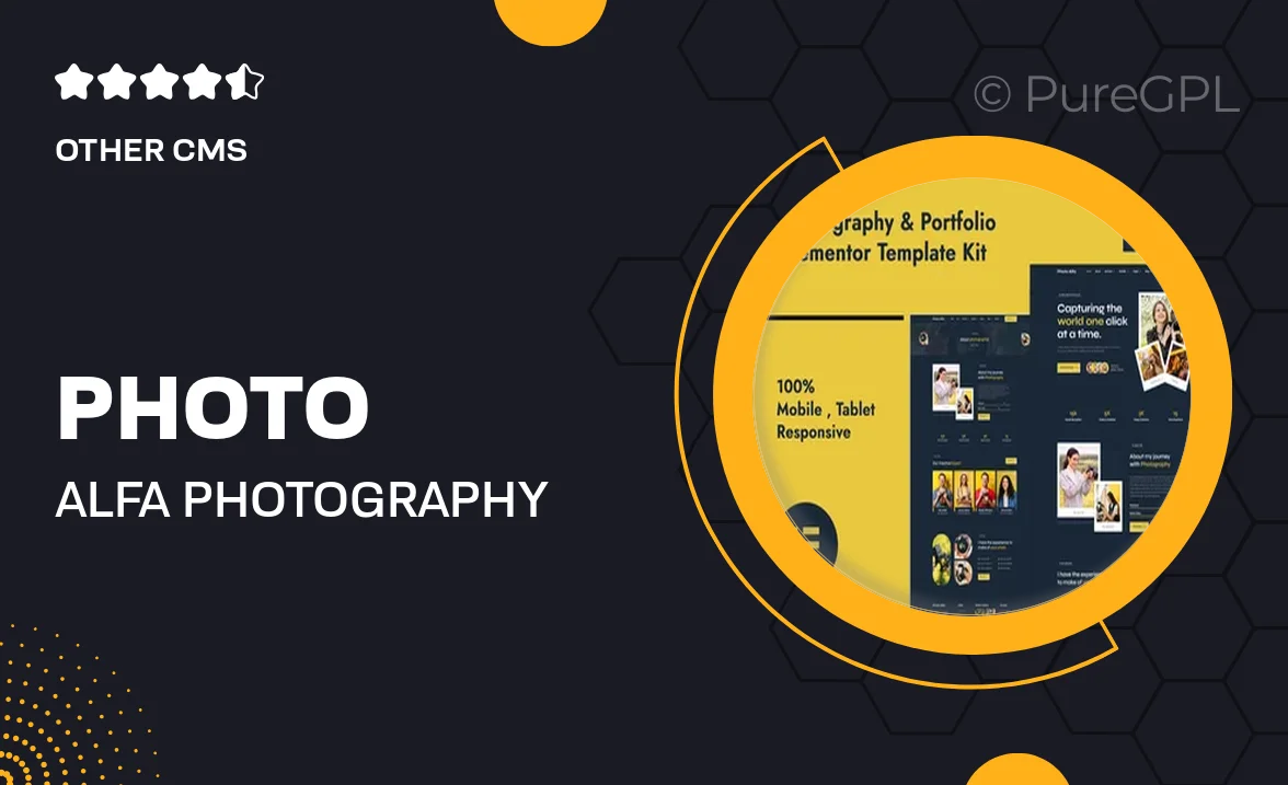 Photo Alfa – Photography & Portfolio Elementor Pro Template Kit